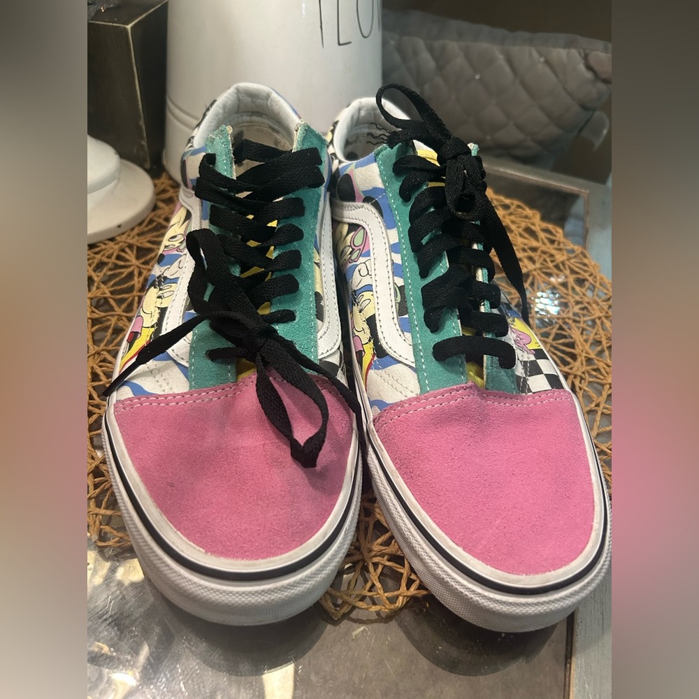 Disney Vans Old Skool multicoloured trainers w scuffs #disney #vans #sneakers
